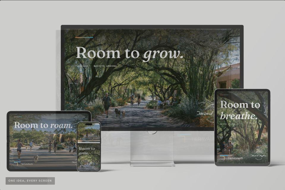 Teravalis brand concept across desktop, tablet and phone